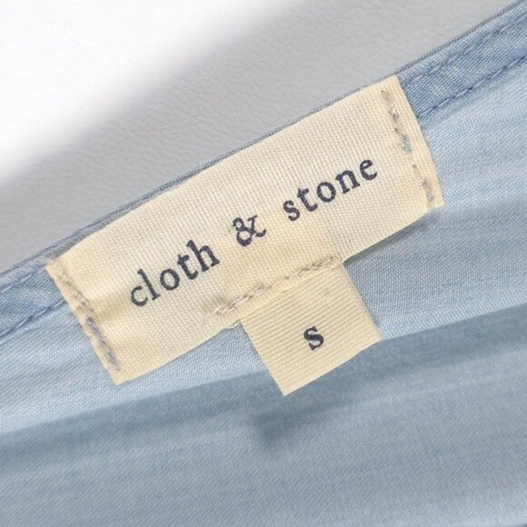 Cloth & Stone‎ Deep Surplice Back Blue Chambray Jumpsuit TENCEL 06609-670 SMALL - Picture 6 of 14